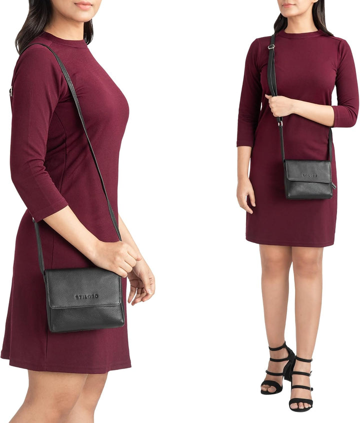 STILORD 'Audrey' Handtasche Damen Leder Klein Elegante Umhängetasche für Frauen Mini Crossbody Bag S