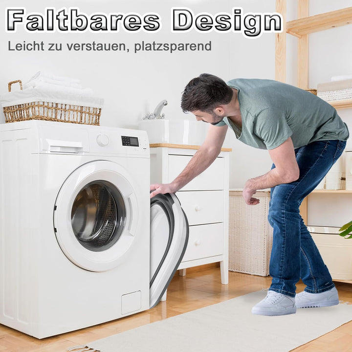 UISEBRT 26L Faltbarer Wäschekorb aus PP+TPE, Platzsparender Laundry Basket mit Griffen, Portable Was