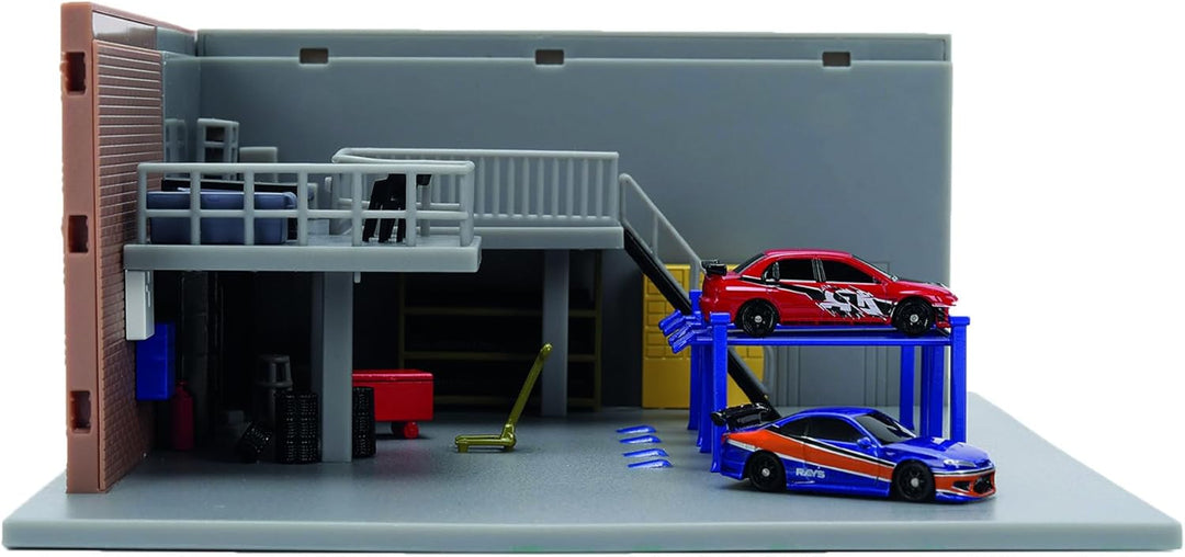 Jada Toys Fast and Furious Han's Garage - Nano Diorama (26,5x16,5 cm) inklusive 2 Modellautos (Mitsu