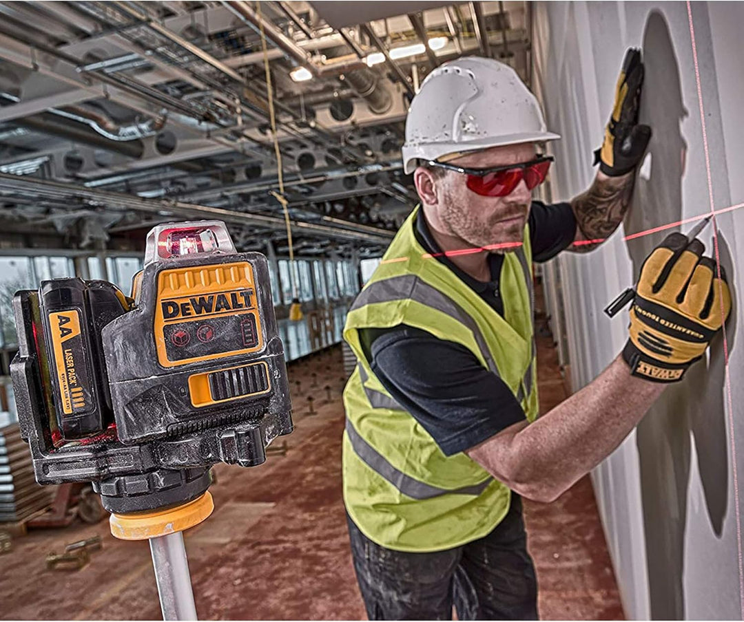 DEWALT DCE089D1R-QW Multilinienlaser 3x360°, rot, 10,8V/2Ah, 10.8 V, schwarz/gelb