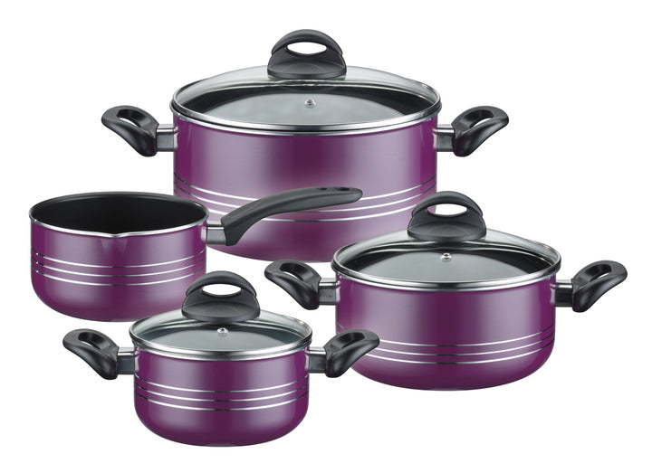 GSW 158107 MILANO COLOR Topf-Set lila 4-teilig, 38 x 25.5 x 14 cm, Lila