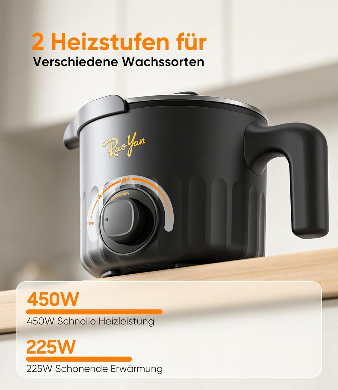 RAOYAN Wachsschmelzer mit Ausgiesser 1,5L – Kerzen selber machen Set für Anfänger & Erwachsene, Wach
