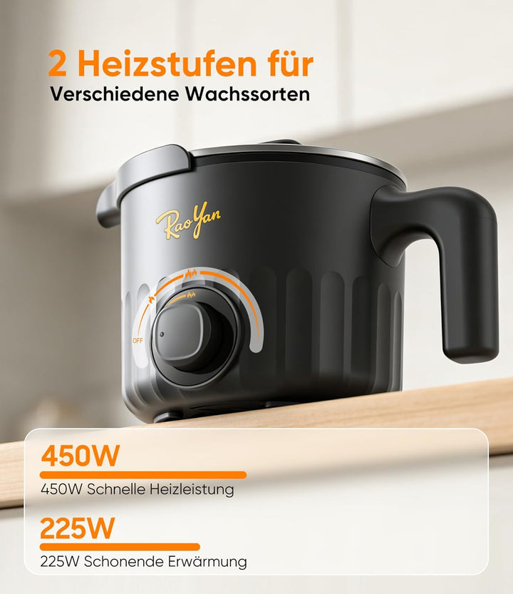 RAOYAN Wachsschmelzer mit Ausgiesser 1,5L – Kerzen selber machen Set für Anfänger & Erwachsene, Wach