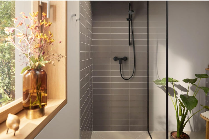 hansgrohe Duscharmatur Rebris E, Aufputz Brausebatterie, Duscharmatur für 1 Funktion, Mattschwarz Ma