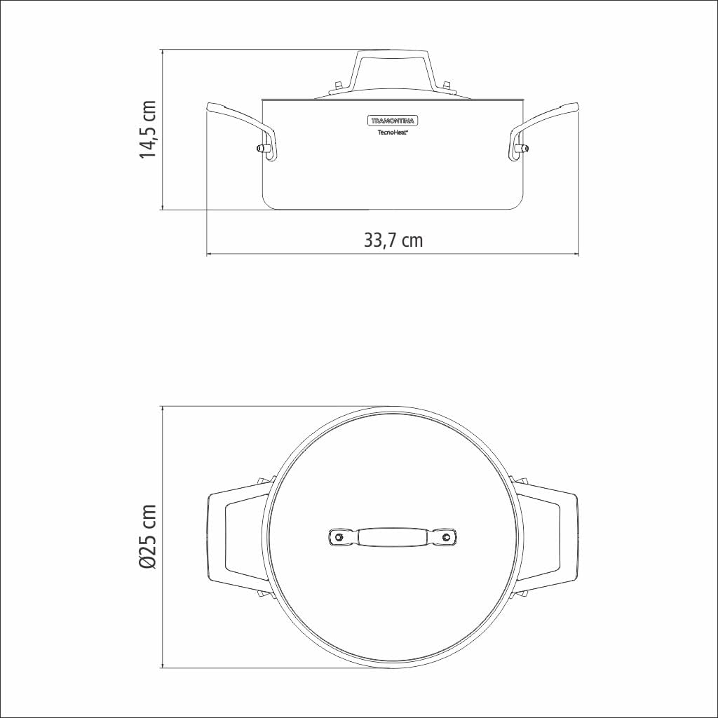 Tramontina Grano Kochgeschirr, 4-tlg. Set, Rostfreier Edelstahl, 3 Töpfe, 1 Bratpfanne, Induktion, B