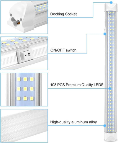 Haofy 2x108 LED Innenraumbeleuchtung Auto Innenbeleuchtung DC 12V LED Unterbauleuchte mit Verdrahtun