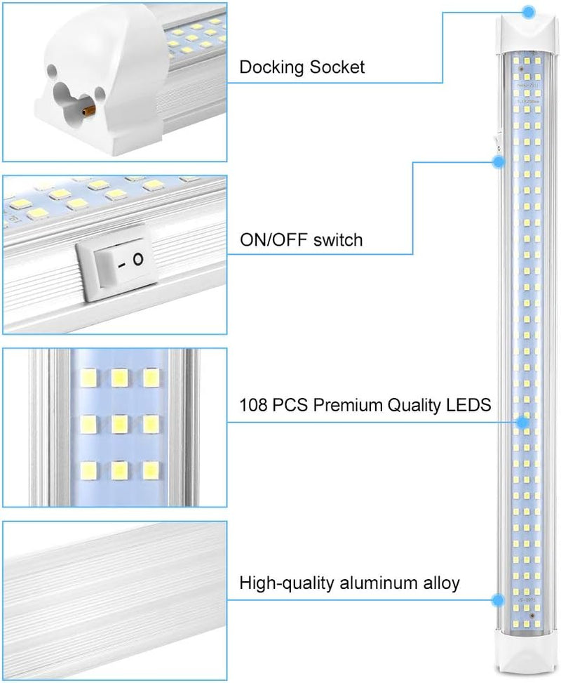 Haofy 2x108 LED Innenraumbeleuchtung Auto Innenbeleuchtung DC 12V LED Unterbauleuchte mit Verdrahtun