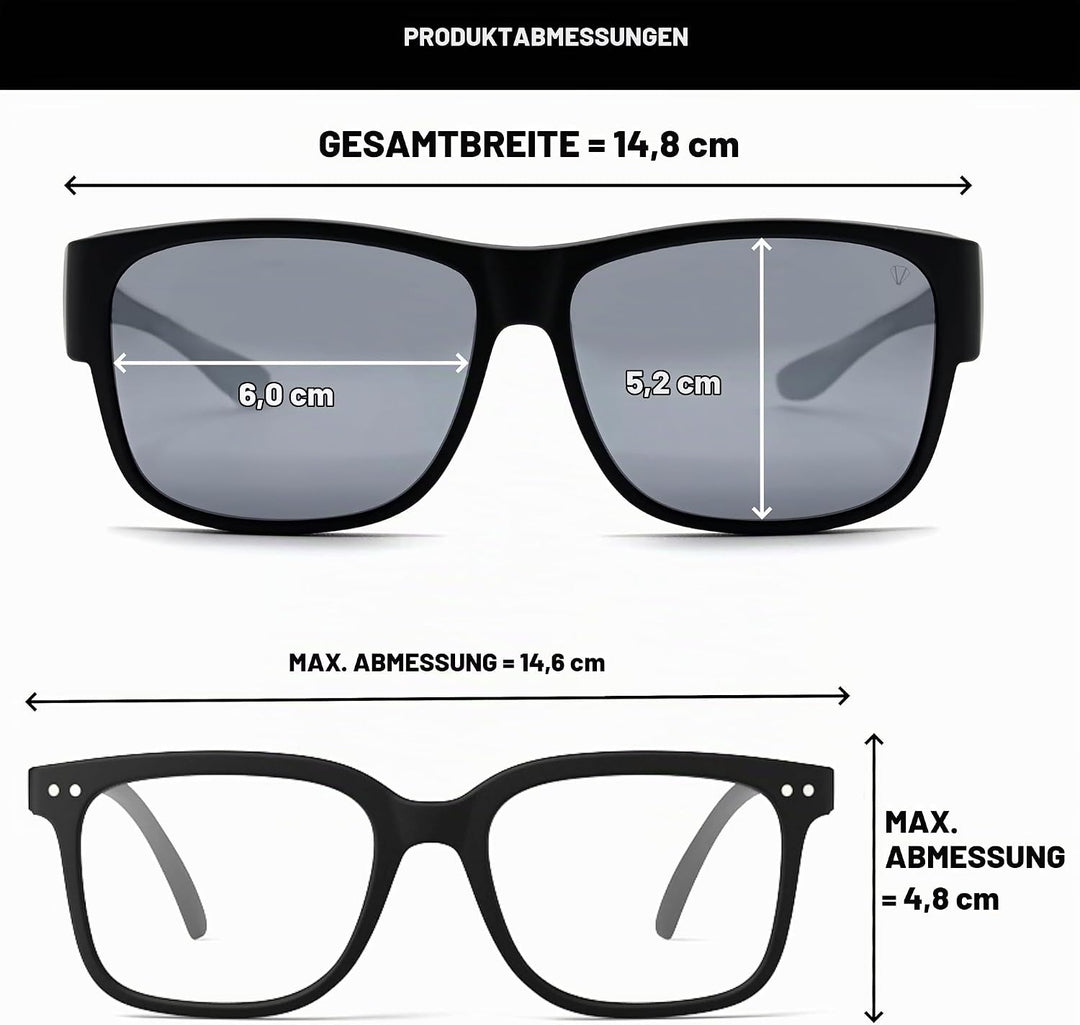 Polarisiert Überzieh Sonnenbrille mit Antireflex, Überbrille Sonnenbrille für Brillenträger, Ultrale