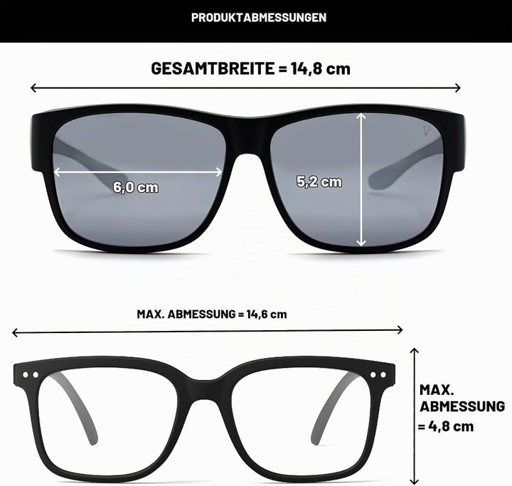 Polarisiert Überzieh Sonnenbrille mit Antireflex, Überbrille Sonnenbrille für Brillenträger, Ultrale