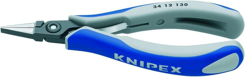 Knipex Präzisions-Elektronik-Greifzange brüniert, mit Mehrkomponenten-Hüllen 135 mm 34 12 130 flache