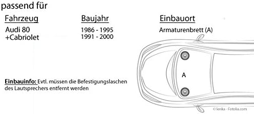 Lautsprecher Boxen passend mit Kenwood KFC-S1056-10cm Koax Auto Einbauzubehör - Einbauset für Audi 8