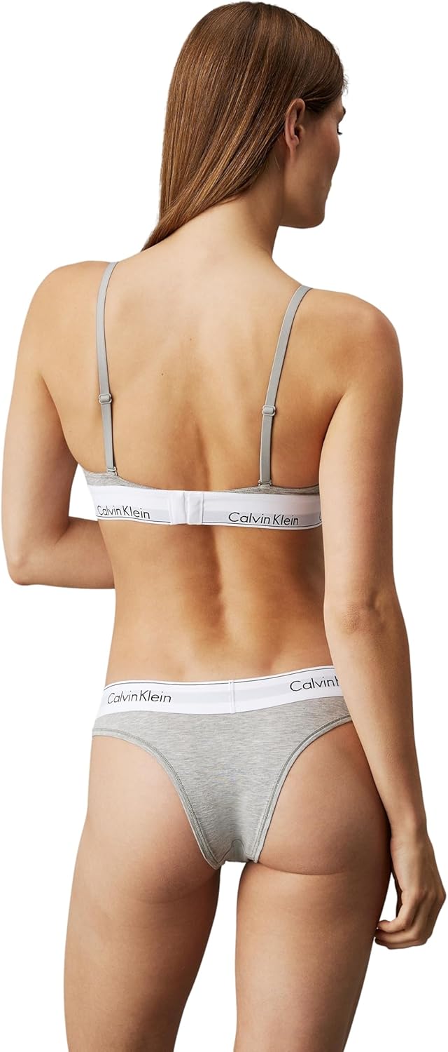 Calvin Klein Damen Brazilian Slip Baumwolle mit Stretch L Grau (Grey Heather), L Grau (Grey Heather)