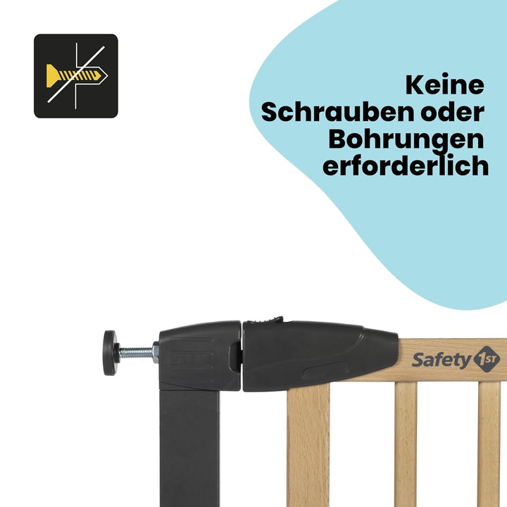 Safety 1st Simply Close Barrière de sécurité Enfant Bois, à Pression, 73-80 cm (Max. 94cm), sans vis