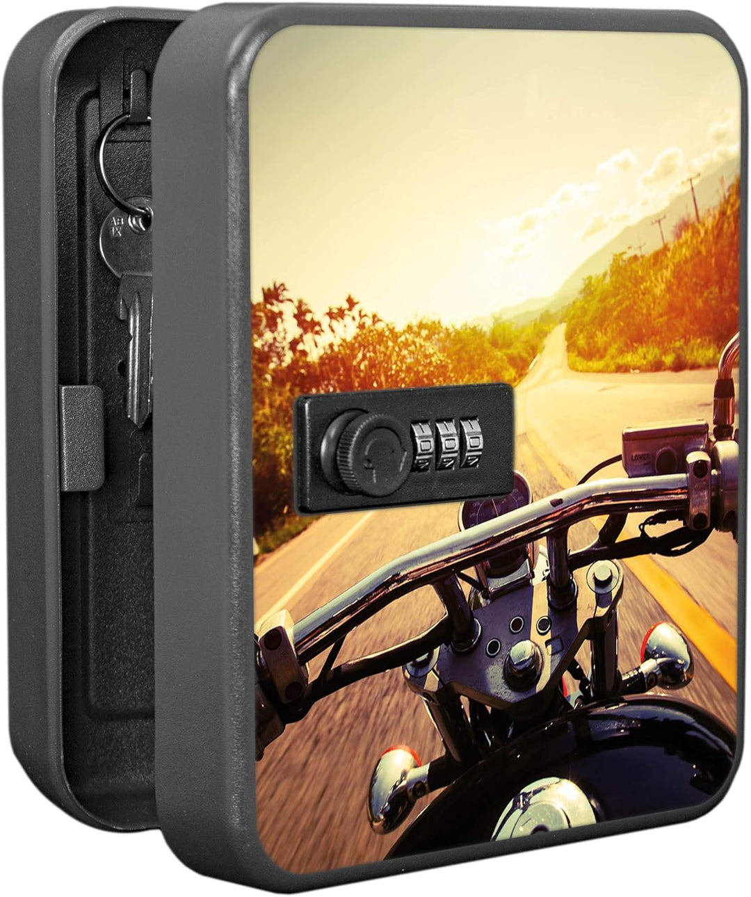 banjado® Burg-Wächter® abschliessbarer Schlüsselkasten mit Motiv Easy Rider für 20 Schlüssel - Schlü