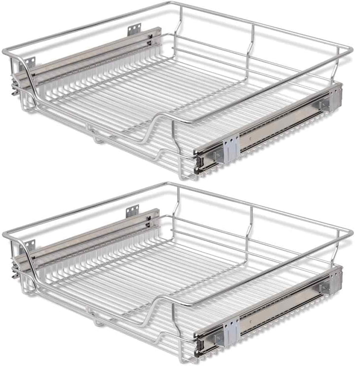 vidaXL 2X Einbauschublade 60cm Teleskopschublade Korbauszug Küchenschrank 600 mm, 600 mm