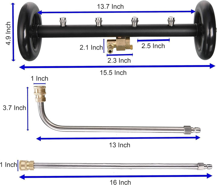 Tool Daily 40 cm 2-in-1 Unterboden-Hochdruckreiniger mit Adapter, kompatibel mit Karcher K2-K7, inkl