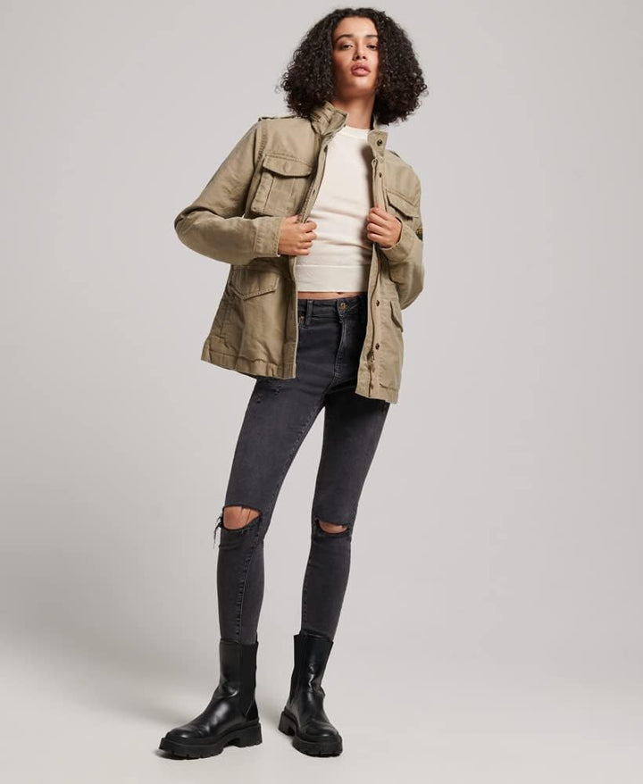 Superdry Damen Militärjacke Jacke, braun