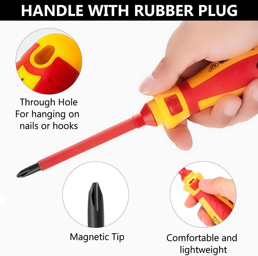 13 Stück Isolierte VDE Schraubendreher Set Elektriker, Screwdriver Set Mit Spannungsprüfer für Spann