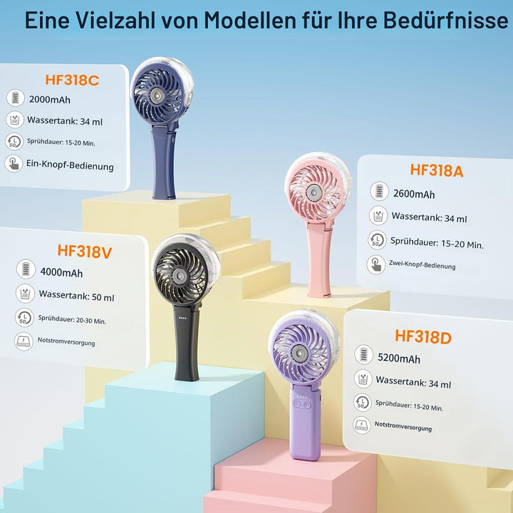 HandFan Handventilator elektrischen Ventilator-Schreibtisch USB-beweglicher Ventilator 3 Geschwindig