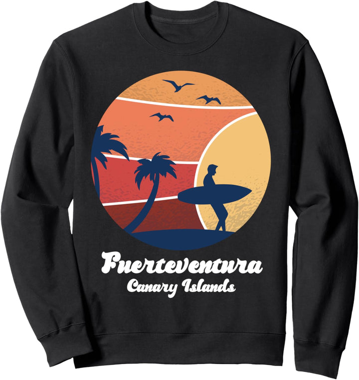 Fuerteventura Kanarieninseln Surfer Vintage Sunset Sweatshirt
