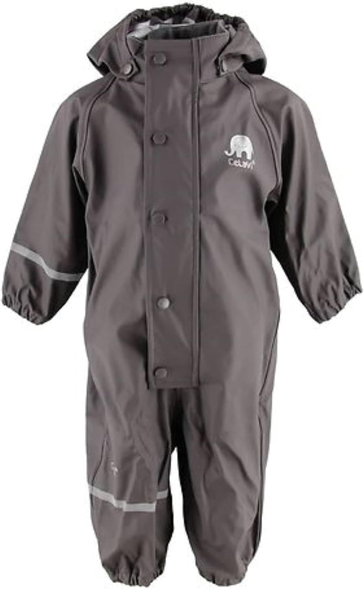 Celavi Unisex Kinder Rainwear Suit-Solid Pu Snowsuit, Grau