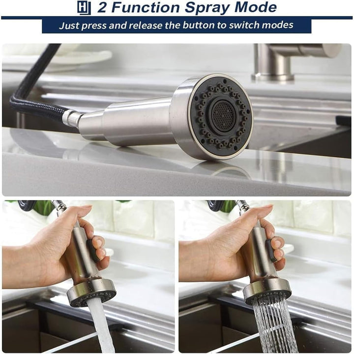 ZJWLPTJ01FX Wasserhahn Spray Kopf, Küchenarmatur, Bad Spültischarmatur (Silber, 1/2", Gebürstet)
