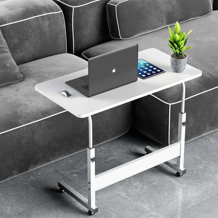 PIPIPOXER 80x40cm Laptoptisch höhenverstellbarer Schreibtisch mit drehbarer Rollen 60x40cm Computert