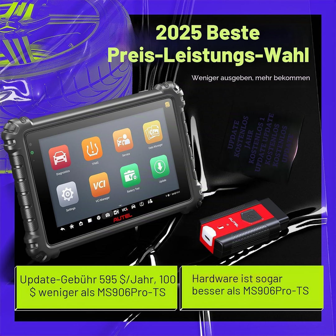 Autel Scanner MaxiCOM MK906PRO TS: 2023 MS906BT/MS906TS/MS906Pro TS, Volle TPMS-Funktionen, Alle Sys