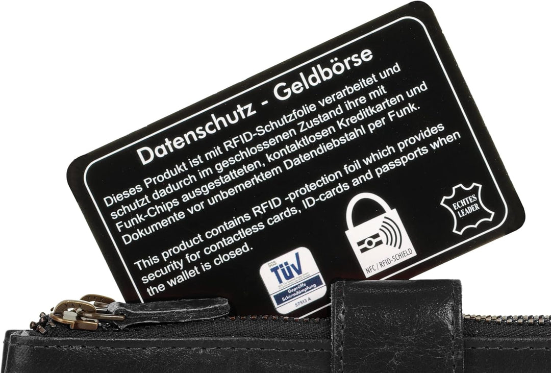 bruno banani Geldbörse Echt Leder schwarz Damen - 021754, Schwarz