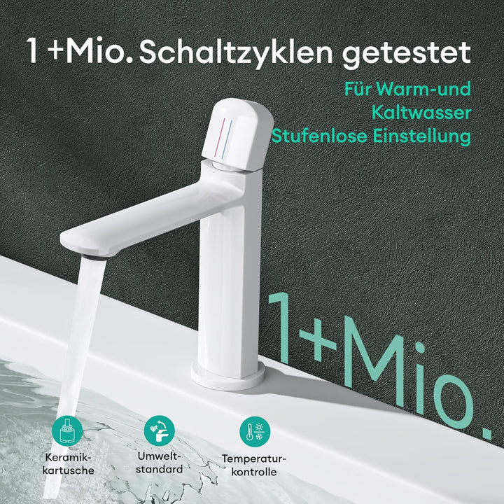 Mai & Mai Wasserhahn Bad Waschtischarmatur Einhebelmischer Mischbatterie Bad Armatur Badezimmer aus