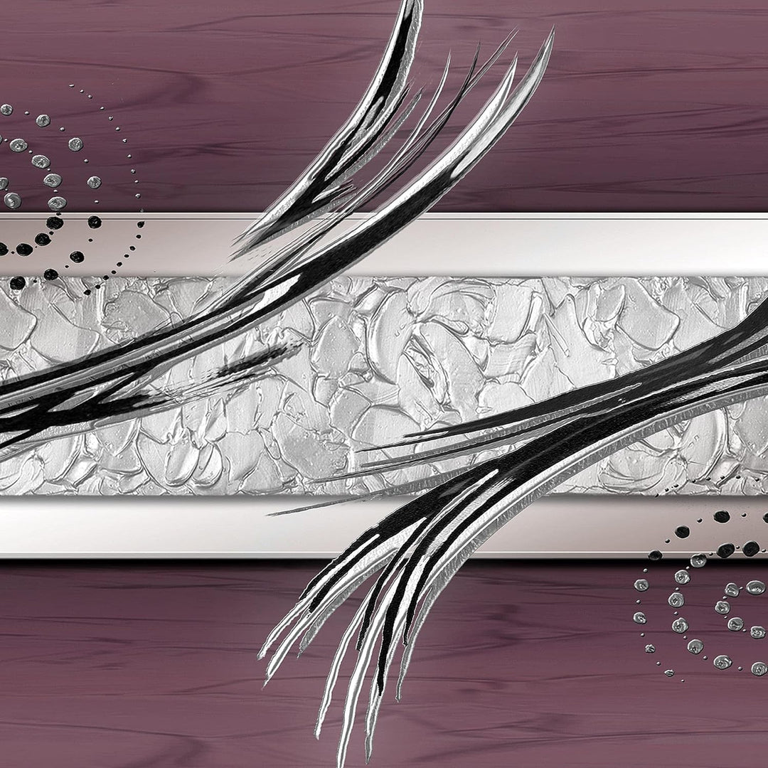Runa Art - Bilder Abstrakt 200 x 100 cm 5 Teilig XXL Wanddekoration Design Grau Rosa Schwarz 103951c