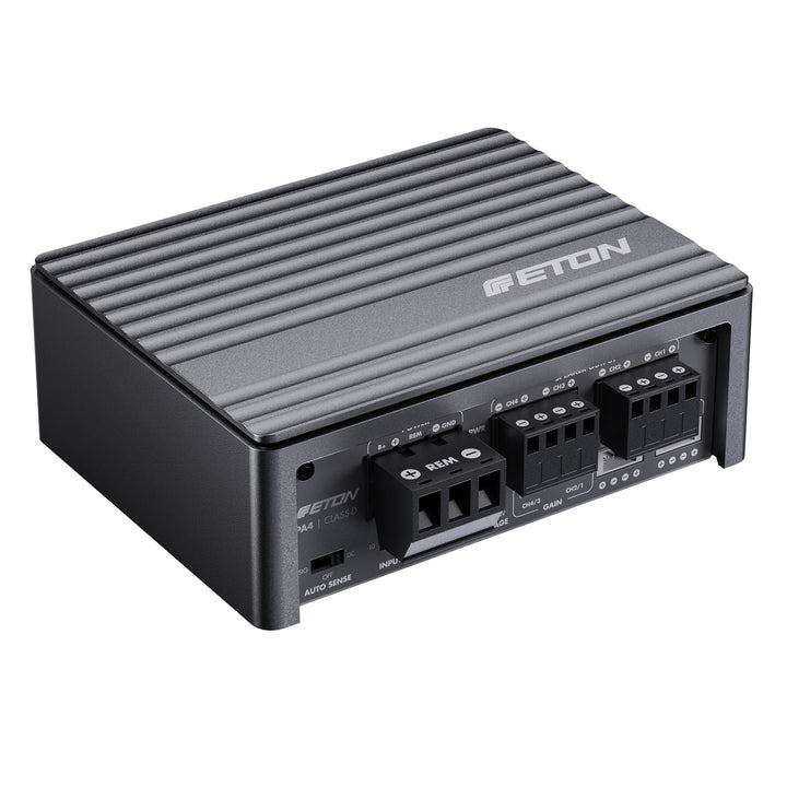 ETON PA 4 – ultra kompakter 4 Kanal Verstärker, leistungsstarke digitale Micro Endstufe für Autos un
