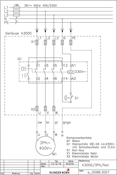 Starter K3000 mit Unterspannungsauslöser und Not-Halt 3Ph-400V/4,0kW