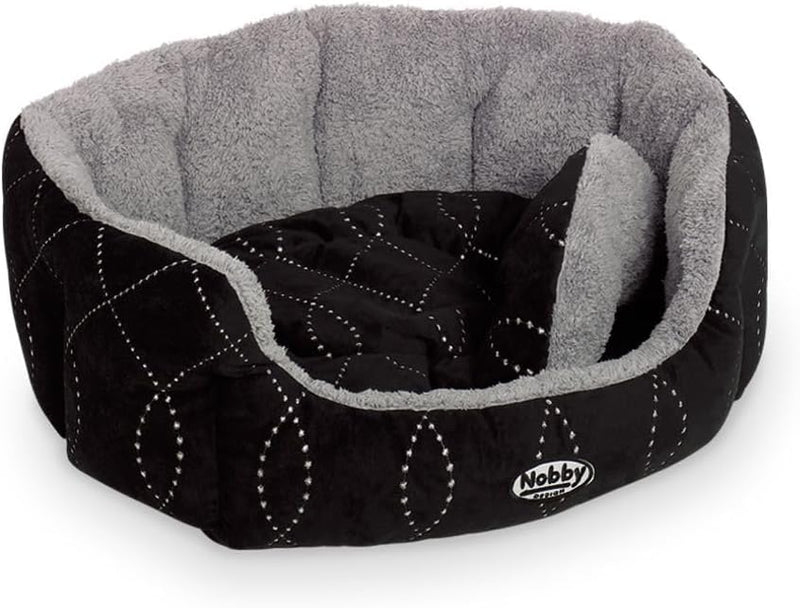 Nobby Komfort Bett oval "CENO" schwarz / grau L x B x H: 86 x 70 x 24 cm schwarz 86 x 70 x 24 cm, sc