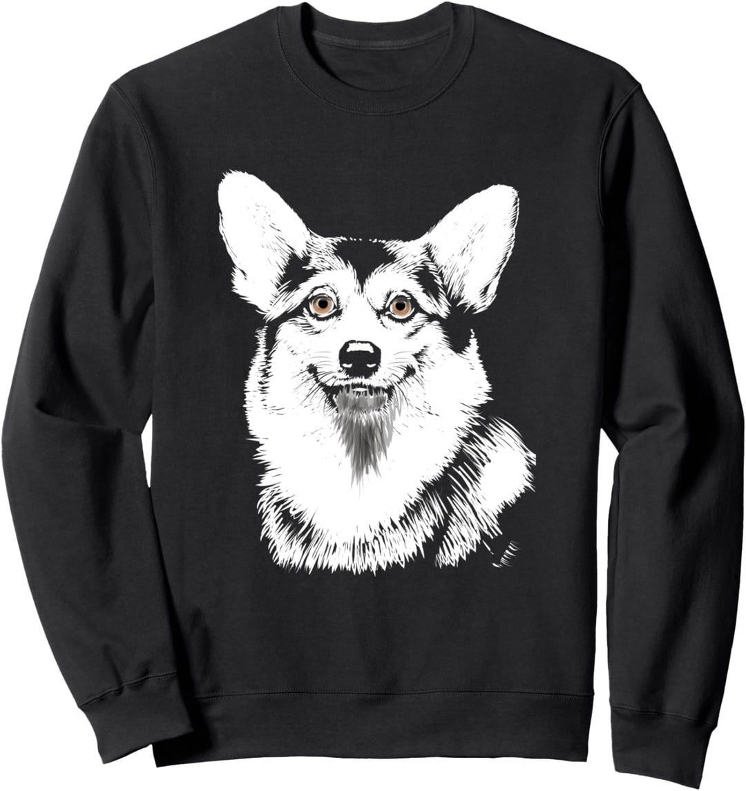 Süsser walisischer Corgi handgezeichnete Skizze künstlerisch Sweatshirt