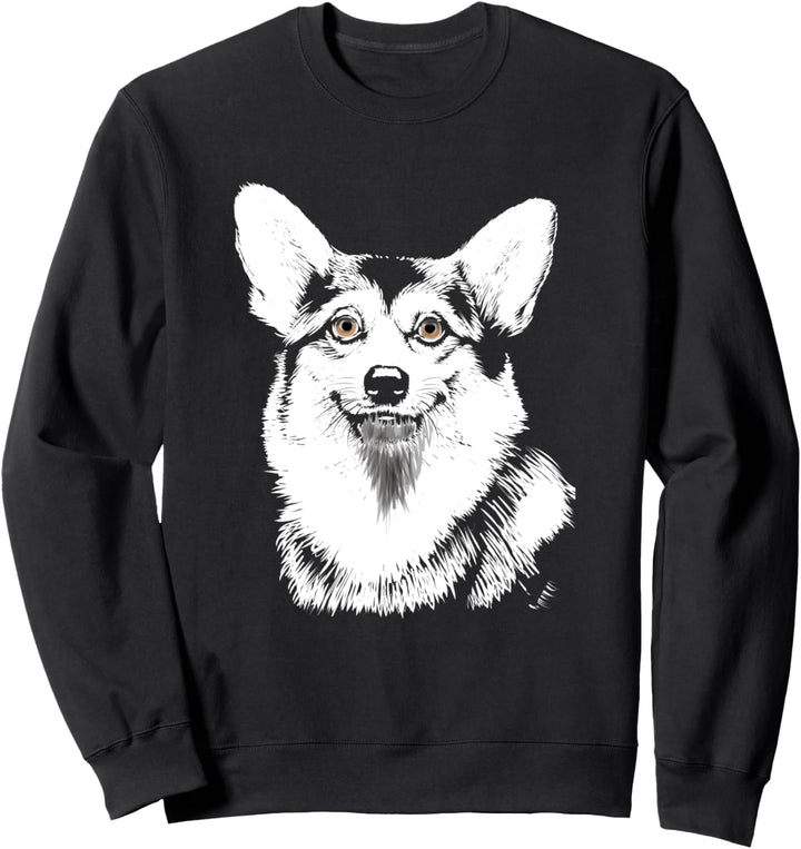 Süsser walisischer Corgi handgezeichnete Skizze künstlerisch Sweatshirt