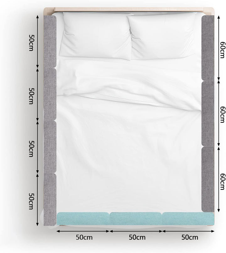 Ikodm Bettgitter 4x50cm rausfallschutz Bett Bettschutzgitter für Kinder 5-Loch Höhenverstellbar Bett