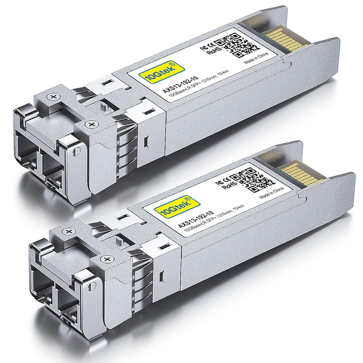 10Gtek [2 Stück] Intel SFP+ LR 10Gb/s Singlemode E10GSFPLR, 10GBase-LR SFP+ LC Transceiver Modul, 13