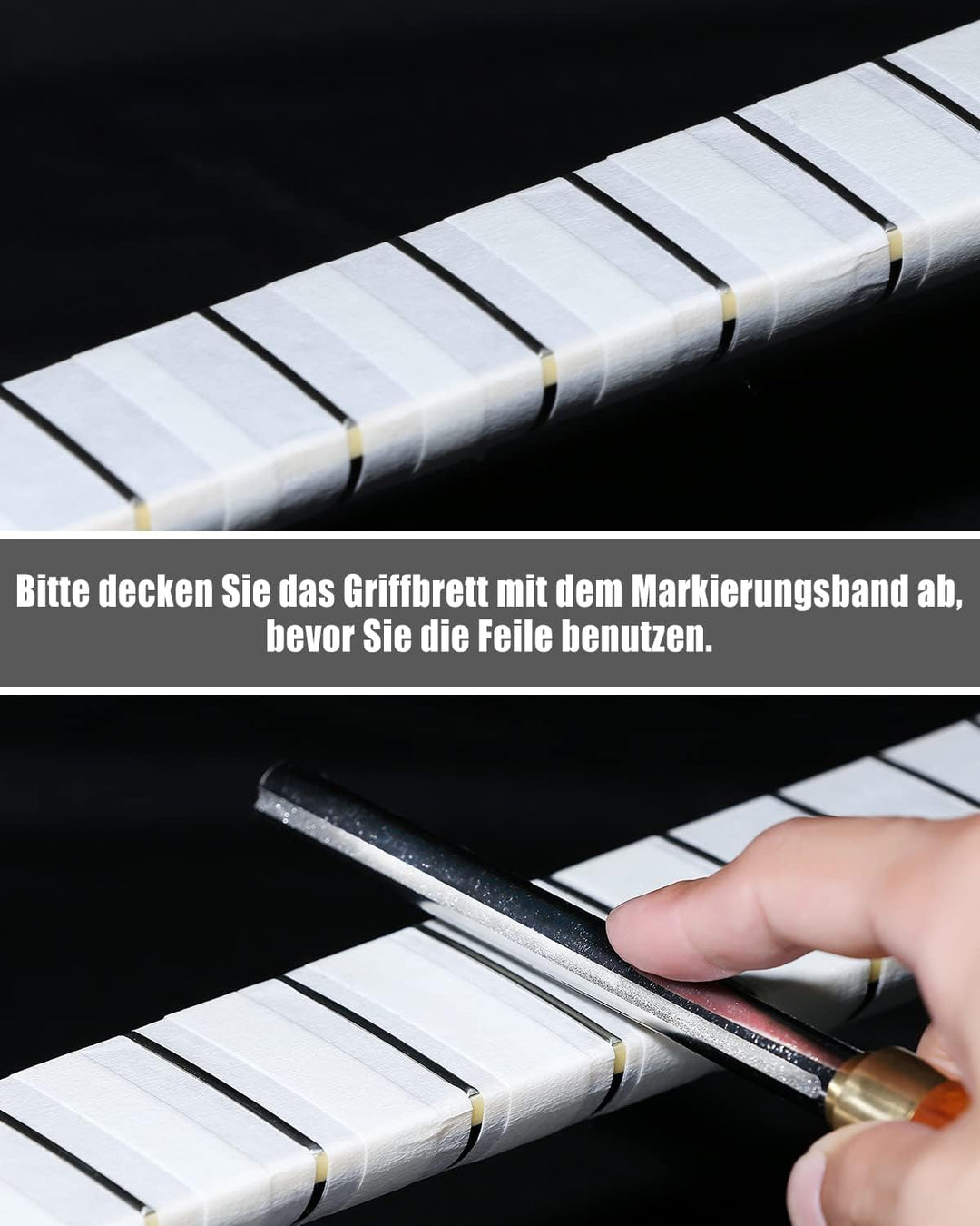 Baroque Bund Feile Gitarre, Bundfeile für Gitarre Diamant, Gitarren Fret File, Verbesserte 3. Genera