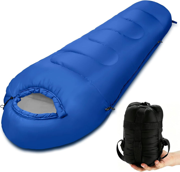 Schlafsack 3 Jahreszeiten & Sommer Ultraleicht [790g] | Kleines Packmass, Camping Mumienschlafsack E