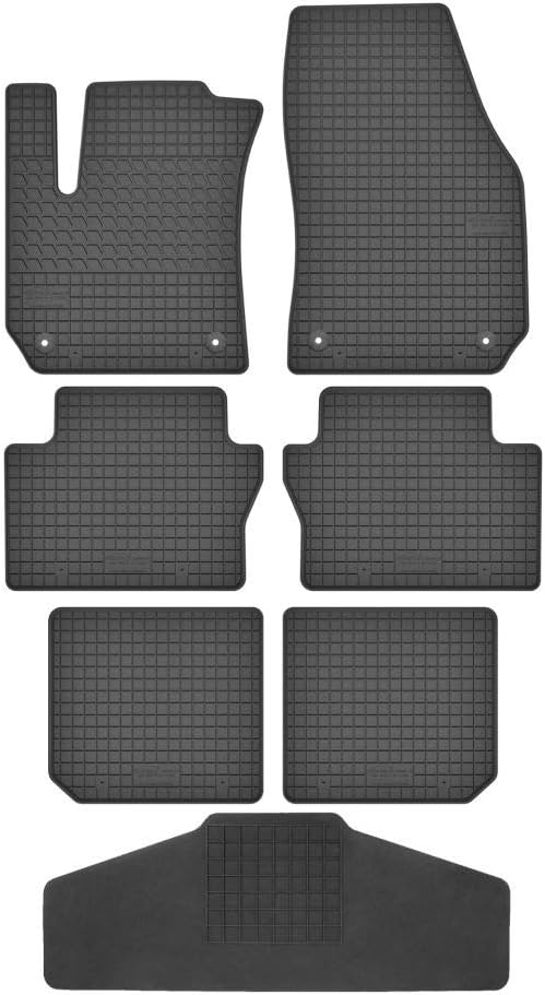 Fussmatten Vorne, Hinten 2 Reihen + Tunnel Matte 7er Set für Opel Zafira B 2005-2014 5-7 Sitzer Gumm