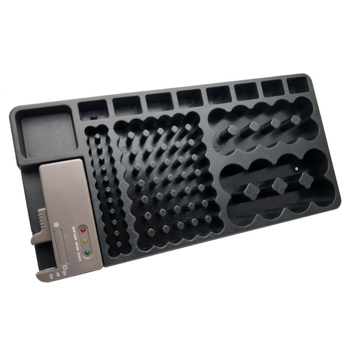 OUNONA Herausnehmbare Batterie Tester Akku Organizer Storage Box Case Halterung mit Schlitz Rack H?l