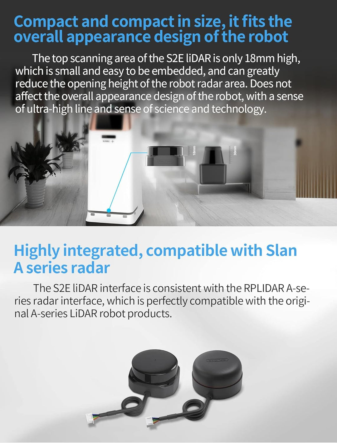 Slamtec RPLIDAR S2E Lidar Sensor 2D 360 Grad 30 Meter Scanradius LIDAR Scanner mit Ethernet UDP Schn