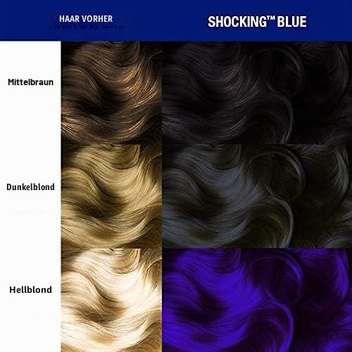 Manic Panic Shocking Blue Classic Creme, Vegan, Cruelty Free, Semi Permanent Hair Dye 3 x 118ml