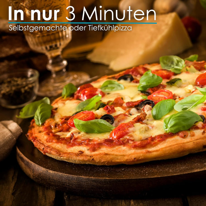 Pizzaofen elektrisch mit 32 cm Pizzastein | 390°C | Pizzabackofen | Pizza-Backstation | Elektrischer