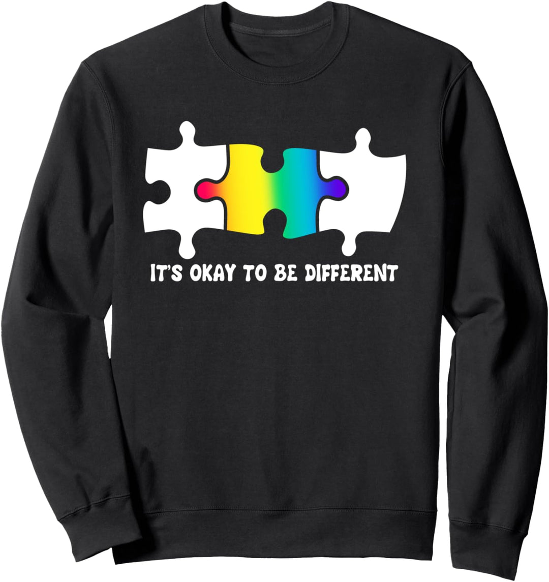It's Okay To Be Different | Autism Awareness Puzzle Piece Sweatshirt