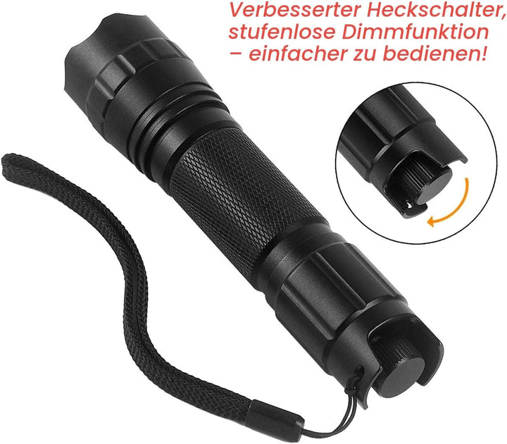 ULTRAFIRE UV Taschenlampe 395-405nm Schwarzlicht Stufenlose Dimmung Zoom Mini Ultraviolett LED Tasch