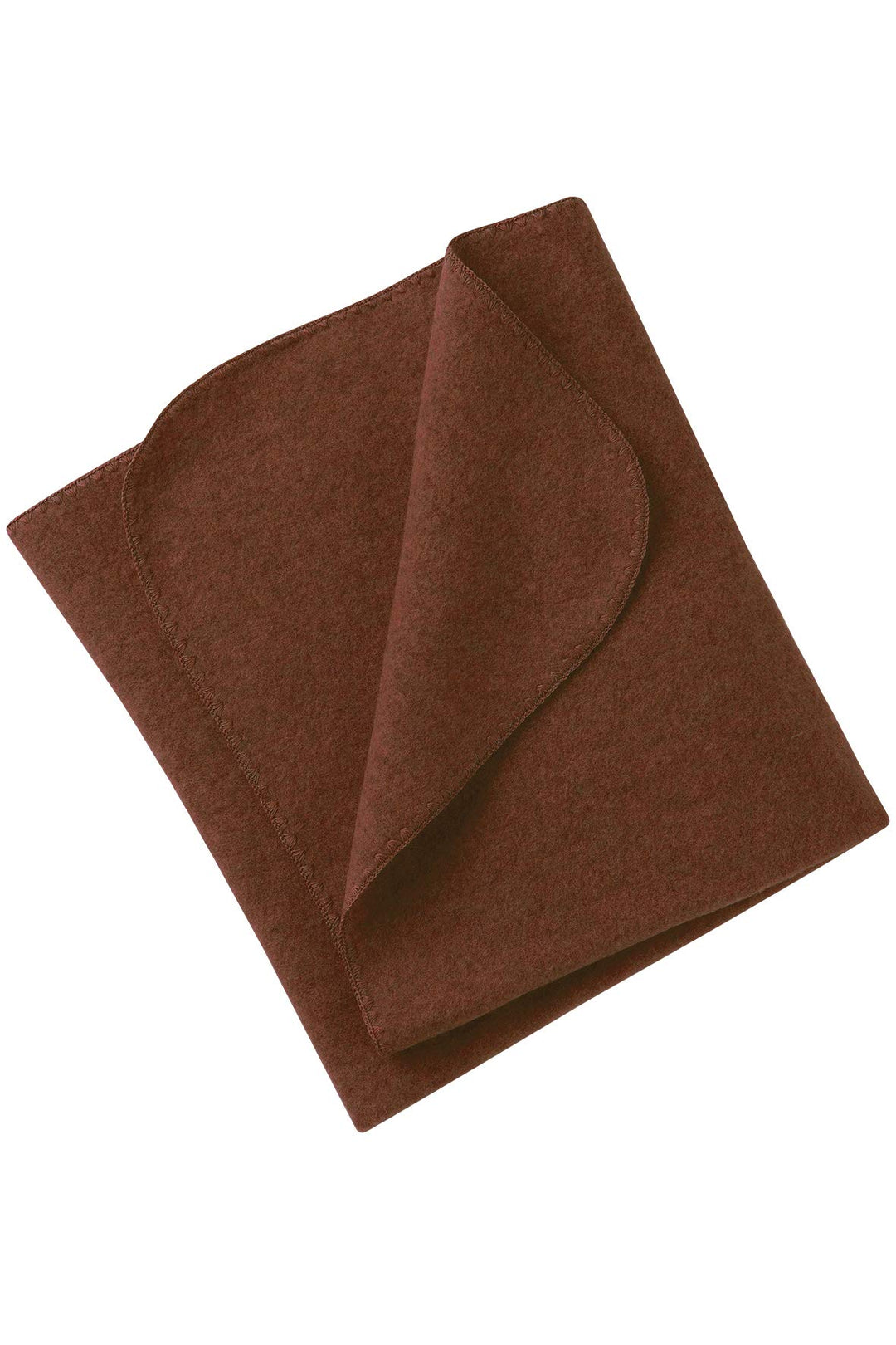 Engel Natur, Baby Fleece Decke mit Muschelkante, 100% Wolle (kbT) (80x100 cm, Zimt Melange) 80x100 c