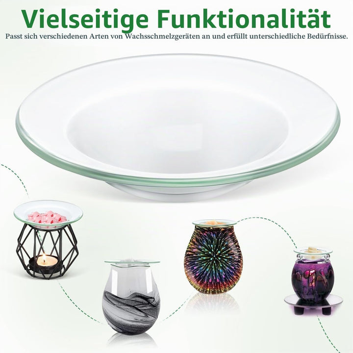 5 Stück Ersatzschale für Ölwärmer Wachsschmelzhalter aus Glas Runde Aromatherapie Kerzenwärmerplatte