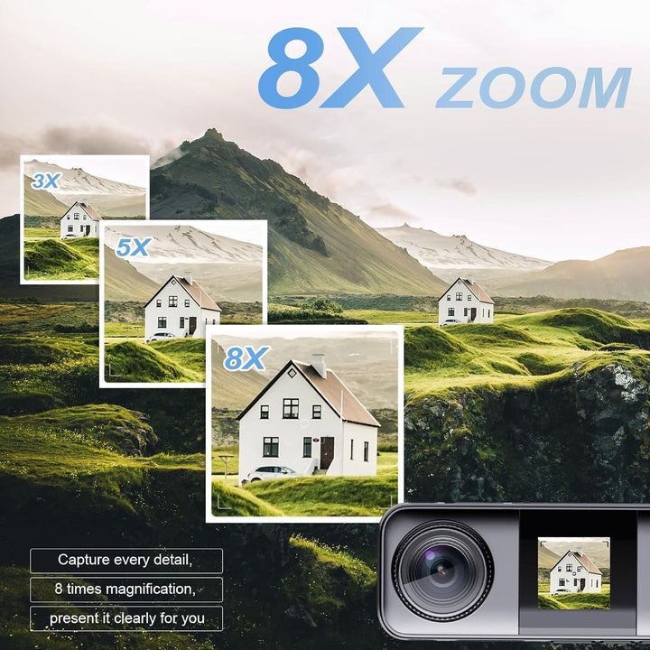 Xilecam Dual Screen Action Cam 4K 60FPS 2,2”-HD-Touchscreen, wasserdichte Kamera mit Antishake Helmk